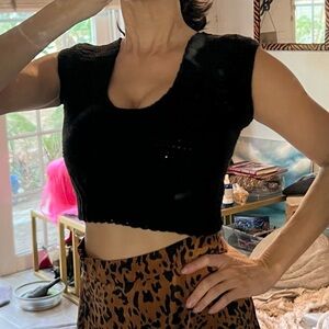 Elegant Hand crocheted Crop Top, New-Bought & never wore it